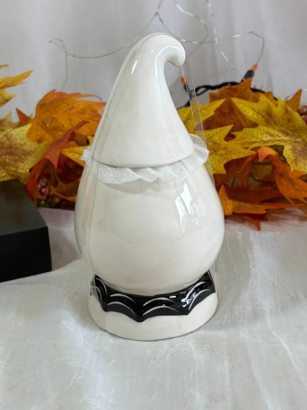 Johanna Parker Mini Ceramic Ghost Candy Treat Jar Canister Halloween NEW